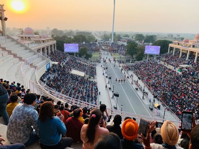 unity and patriotism - wagah border evening