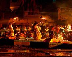 Evening Ganga Aarti with Rooftop Dinner in Varanasi