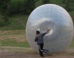 Zorbing in Solang Valley